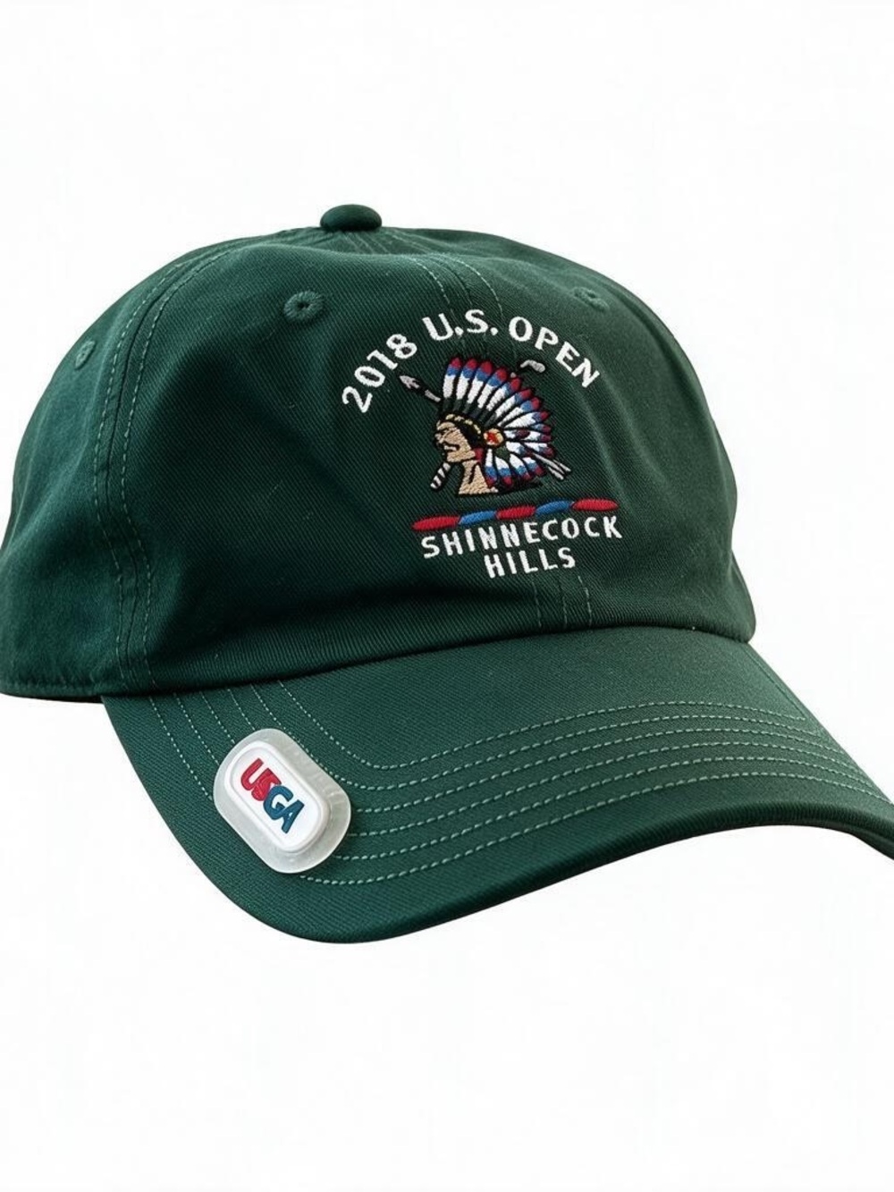 US Open 2018 Shinnecock Hills Hat with Golf Marker Green Indian USGA Adjustable